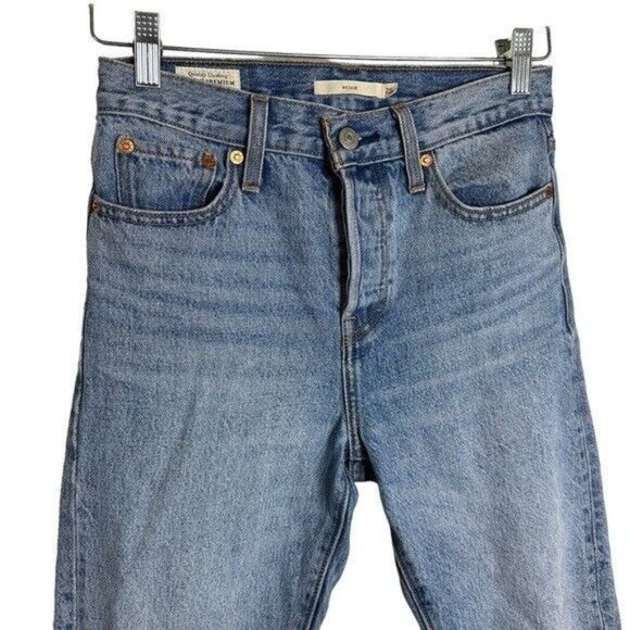 Levi’s Premium Wedgie Button Fly Straight Leg Ankle Jeans Size 25 - Picture 4 of 12